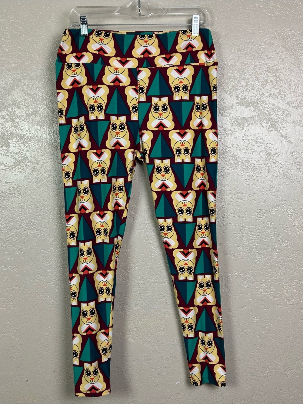 Choose 5 for $30 LuLaRoe Women's Leggings in Teal, Burgundy & Cream Puppy Print